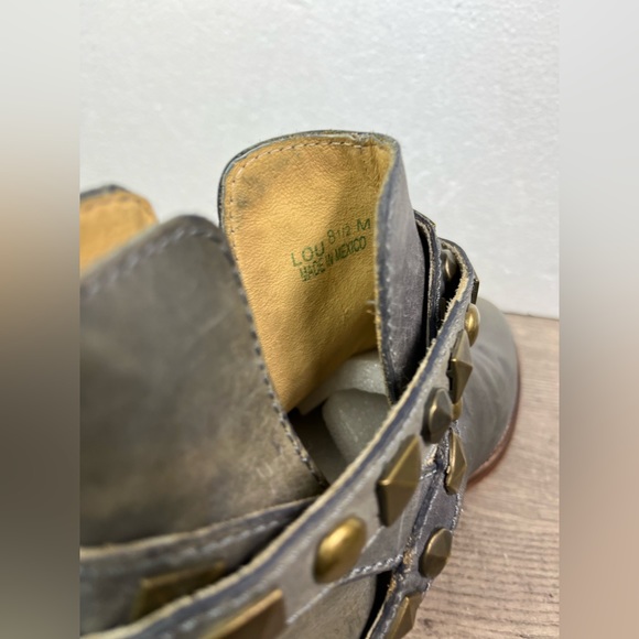 Patron Perugia Lou Grey Distress Leather Buckle Strappy Women Ankle Boots 8.5M - Picture 12 of 16